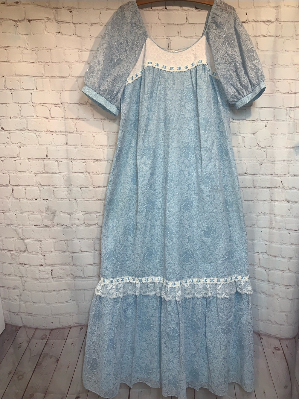 Vintage Liberty House of Hawaii Lola Hawaiian Prairie Maxi Dress Mumu Sz 12 USA